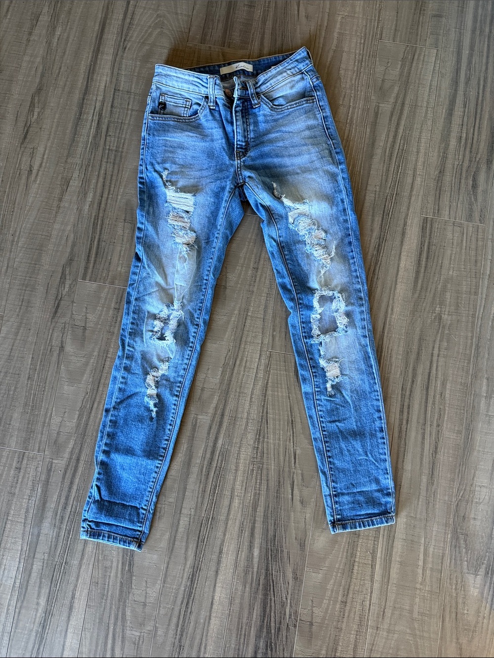 KanCan Medium Light Blue Ripped Skinny Jeans